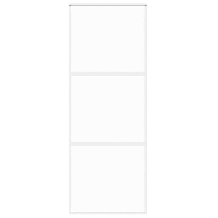 Drsna vrata bela 76x205 cm kaljeno steklo in aluminij